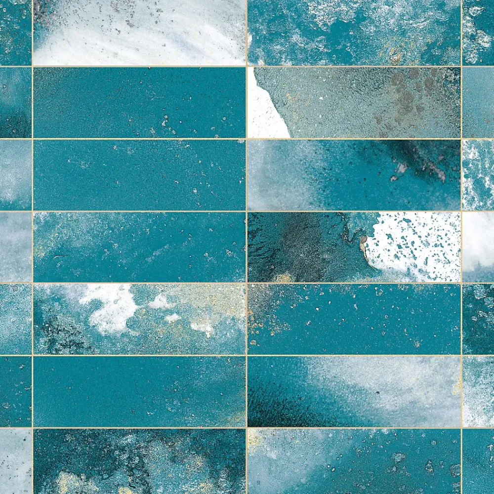 Ro'Ma Carrelage Carrelage Vintage effet Zellige Bleu/Vert 40x20x1,03 cm Atelora - Mur intérieur -- Carrelage Mural Uni