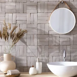 Ro'Ma Nature Carrelage Zellige Marocain Gris de lin 5x15 cm (vendu par 1 m²) -- Faïence Pour Pièce À Vivre|Faïence Pour Douche