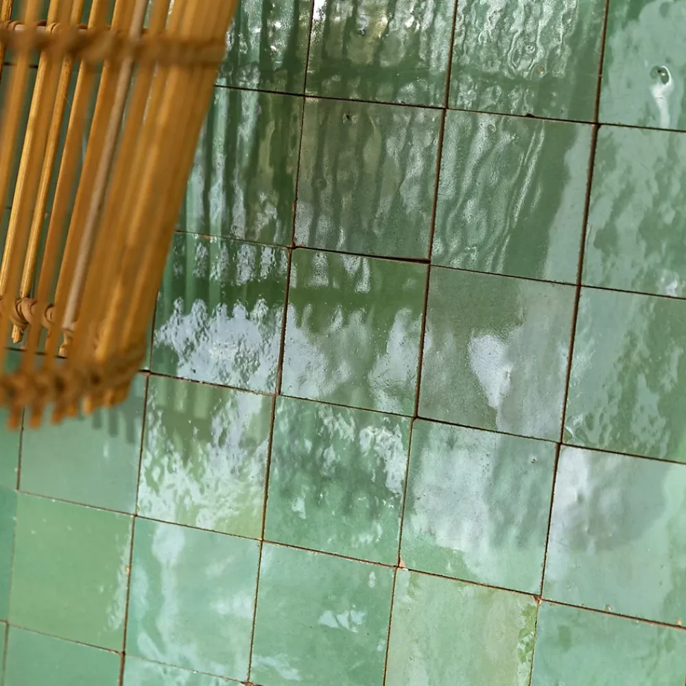 Ro'Ma Nature Faïence Pour Salle De Bains<Carrelage Zellige Marocain Vert d'eau 5x5 cm (vendu par plaque de 30x30 cm soit 0,09 m²) -