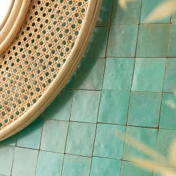 Ro'Ma Nature Faïence Pour Salle De Bains|Faïence Pour Pièce À Vivre<Carrelage Zellige Marocain Vert Pacifique 5x5 cm (vendu par plaque de 30x30 cm soit 0,09 m²) -