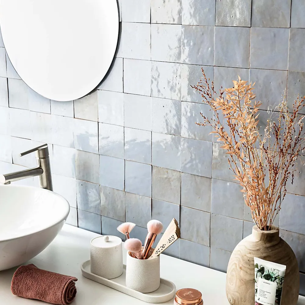 Ro'Ma Nature Faïence Pour Douche<Carrelage Zellige Marocain Bleu Gustavien 10x10 cm (vendu par 1 m²) -