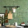 Ro'Ma Nature Carrelage Zellige Marocain Vert d'eau 5x15 cm (vendu par 1 m²) -- Faïence Pour Cuisine