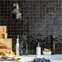Ro'Ma Nature Faïence Pour Douche<Carrelage Zellige Marocain Noir Intense 5x5 cm (vendu par plaque de 30x30 cm soit 0,09 m²) -