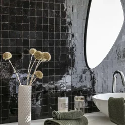 Ro'Ma Nature Faïence Pour Douche<Carrelage Zellige Marocain Noir Intense 5x5 cm (vendu par plaque de 30x30 cm soit 0,09 m²) -