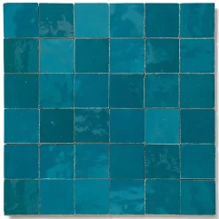 Ro'Ma Nature Faïence Pour Salle De Bains<Carrelage Zellige Marocain Bleu Turquoise 5x5 cm (vendu par plaque de 30x30 cm soit 0,09 m²) -