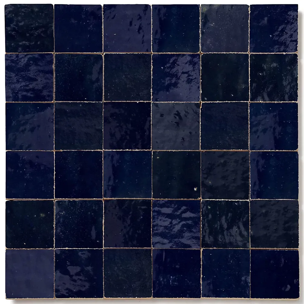 Ro'Ma Nature Carrelage Zellige Marocain Bleu Nuit 5x5 cm (vendu par plaque de 30x30 cm soit 0,09 m²) -- Faïence Pour Cuisine|Faïence Pour Salle De Bains