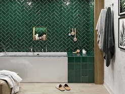Tinker Carrelage Zellige Pompei vert Brillant 15x15 cm- Carrelage Mural Uni|Carrelage Mural Pour Cuisine