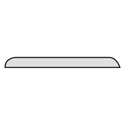 Champlat 2 arrondis en MDF blanc 4X38mm L.2,44 m- Moulure