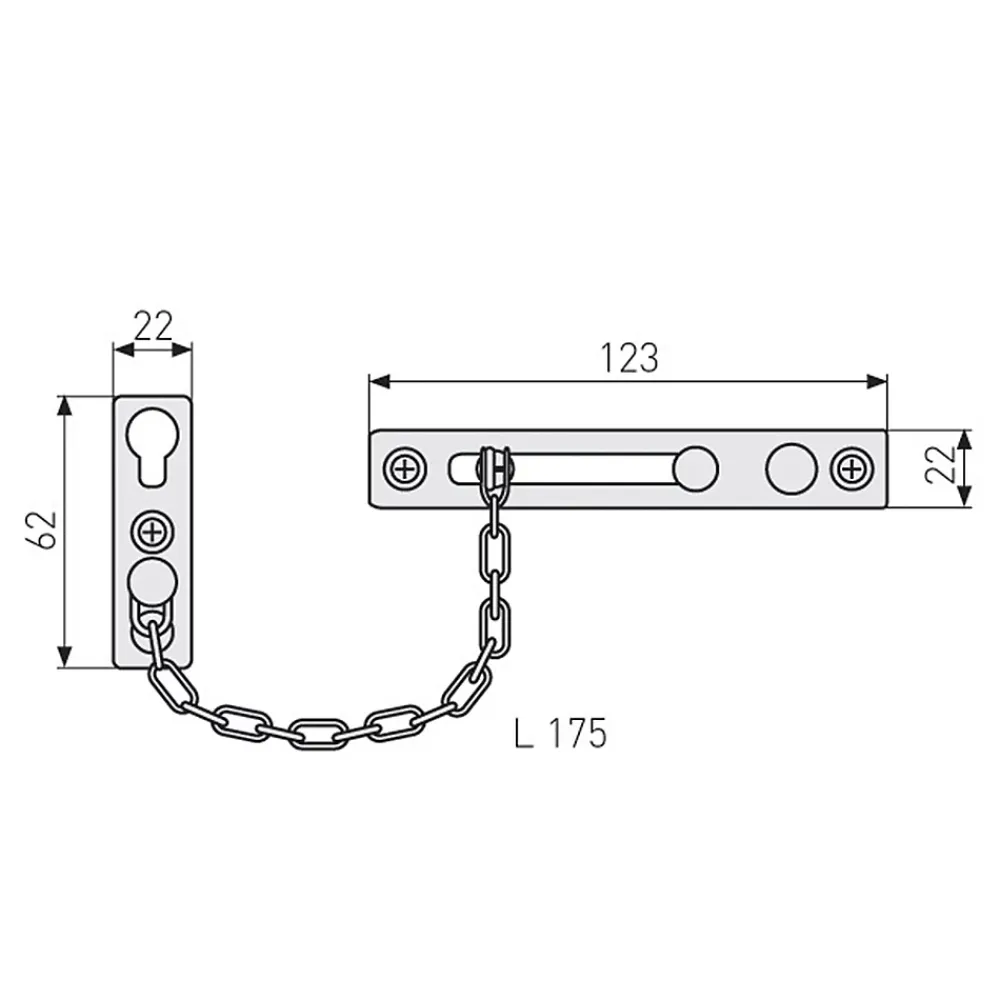 Abus Accesoire Pour Volet<Chaînette de porte nickélé SK175