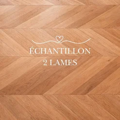 Dileci Parquet Chevron|Voir Tous Les Parquets<ÉCHANTILLON - Parquet massif chêne français, Point de Hongrie , Chevron taille 600x120x15 mm, Teinte bois naturel -