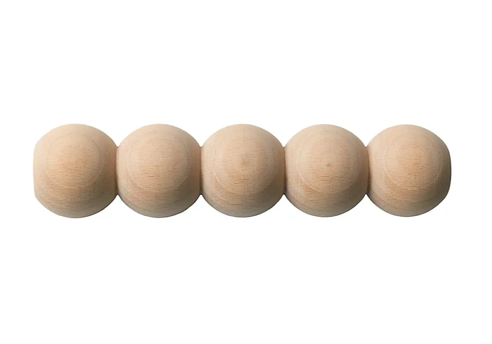 Decoparisienne Moulure<Échantillon de moulure perle brut décorative - L20 x 5 cm - Bois de hêtre massif - Style Parisien - A peindre