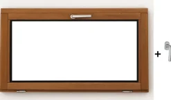 Gd Menuiseries Chassis Abattant En Bois H45 X L80 Côte Tableau, Poignee (ref 010220f9)- Fenêtre Bois