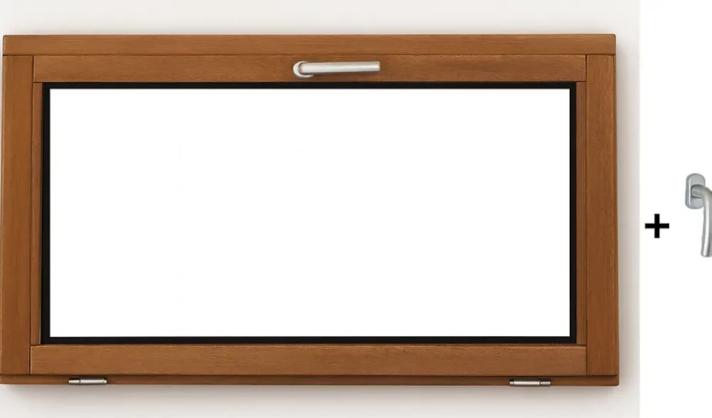 Gd Menuiseries Chassis Abattant En Bois H45 X L100 Côte Tableau, Poignee (ref 010220f9)- Fenêtre Bois
