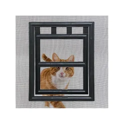 Volet-Moustiquaire Accessoire Pour Moustiquaire<Chatière de moustiquaire de Porte ou Baie Vitrée H25 cm x L20 cm Noir