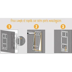 Volet-Moustiquaire Accessoire Pour Moustiquaire<Chatière pour moustiquaire de Porte ou Baie Vitrée avec verrouillage par loquet