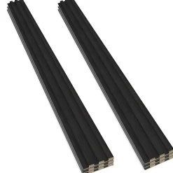 Frankystar Chopin - Lot de 6 Panneaux Acoustiques Décoratifs 235x18 cm pour Intérieur et Extérieur en WPC Noir- Lambris Mural