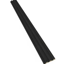 Frankystar Chopin - Lot de 6 Panneaux Acoustiques Décoratifs 235x18 cm pour Intérieur et Extérieur en WPC Noir- Lambris Mural