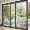 3 in 1 Châssis coulissant en aluminium à soulèvement 4 ventaux SMARTIA S560 (L.:4000mm x H.:2400mm) Noir RAL 9005- Baie Vitrée Coulissante