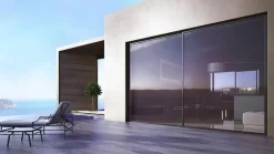 3 in 1 Châssis coulissant en aluminium à soulèvement 3 ventaux SMARTIA S560 (L.:3200mm x H.:2200mm) Gris antracite RAL 7016- Baie Vitrée Coulissante
