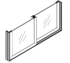 3 in 1 Châssis coulissant en aluminium 3 ventaux DMBG Pro (L.:3000mm x H.:2140mm) Gris antracite RAL 7016- Baie Vitrée Coulissante