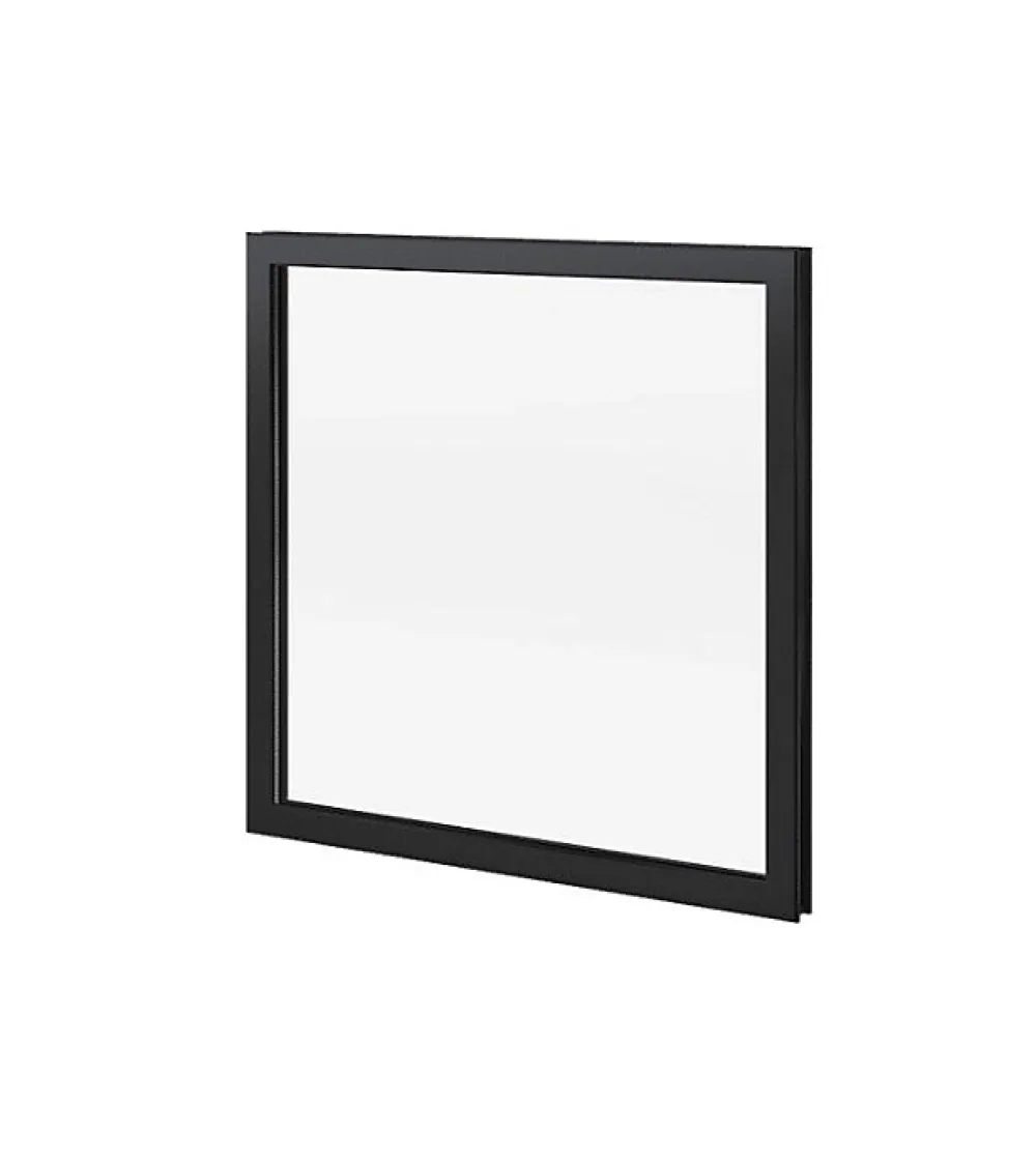 3 in 1 Fenêtre Aluminium<Châssis fixe en Aluminium RAL 9005 ( L.: 90 cm x H.: 70 cm)