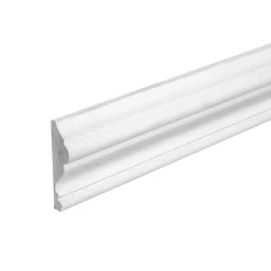 Woodbord Moulure<Cimaise Bois de Pin Merkusii - Enduite Gesso Blanc - 18x62x2200mm - Moulure - Lame de Soubassement