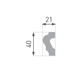Decoon Moulure<Cimaise décorative - Modèle Elegant - Polystyrène - 200x2,1x4 cm
