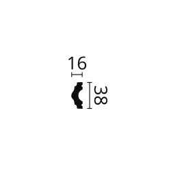 Decoflair CL1 Cimaise Polystyrène HD 38 x 16 x 2000 - 1 pièce- Moulure