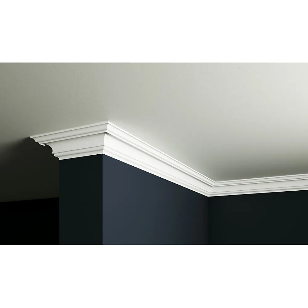 Decoflair Moulure Et Rosace De Plafond<CL11 Profilé pour éclairage Polystyrène HD 50 x 33 x 2000 - 1 pièce