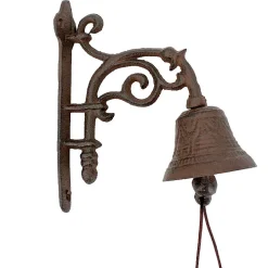 La Grande Prairie Cloche carillon en fonte 20x10x18cm- Poignée De Porte Extérieure