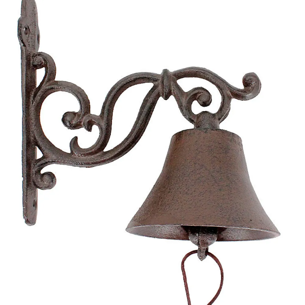 La Grande Prairie Cloche carillon en fonte 19x10x18cm- Poignée De Porte Extérieure