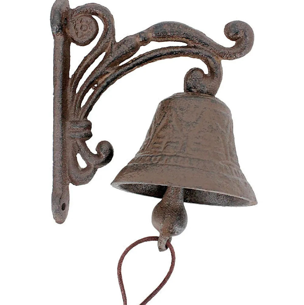La Grande Prairie Cloche carillon en fonte 12x8x13cm- Poignée De Porte Extérieure