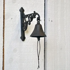 La Grande Prairie Poignée De Porte Extérieure<Cloche carillon fonte Arabesques 21x24x10cm
