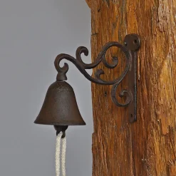 La Grande Prairie Cloche carillon fonte Volutes 20x10x15cm- Poignée De Porte Extérieure