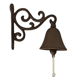 La Grande Prairie Cloche carillon fonte Volutes 20x10x15cm- Poignée De Porte Extérieure