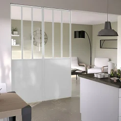 Geom Cloison amovible 3-en-1 esprit atelier Axioma blanche H.250 x l.80 cm- Cloison Amovible