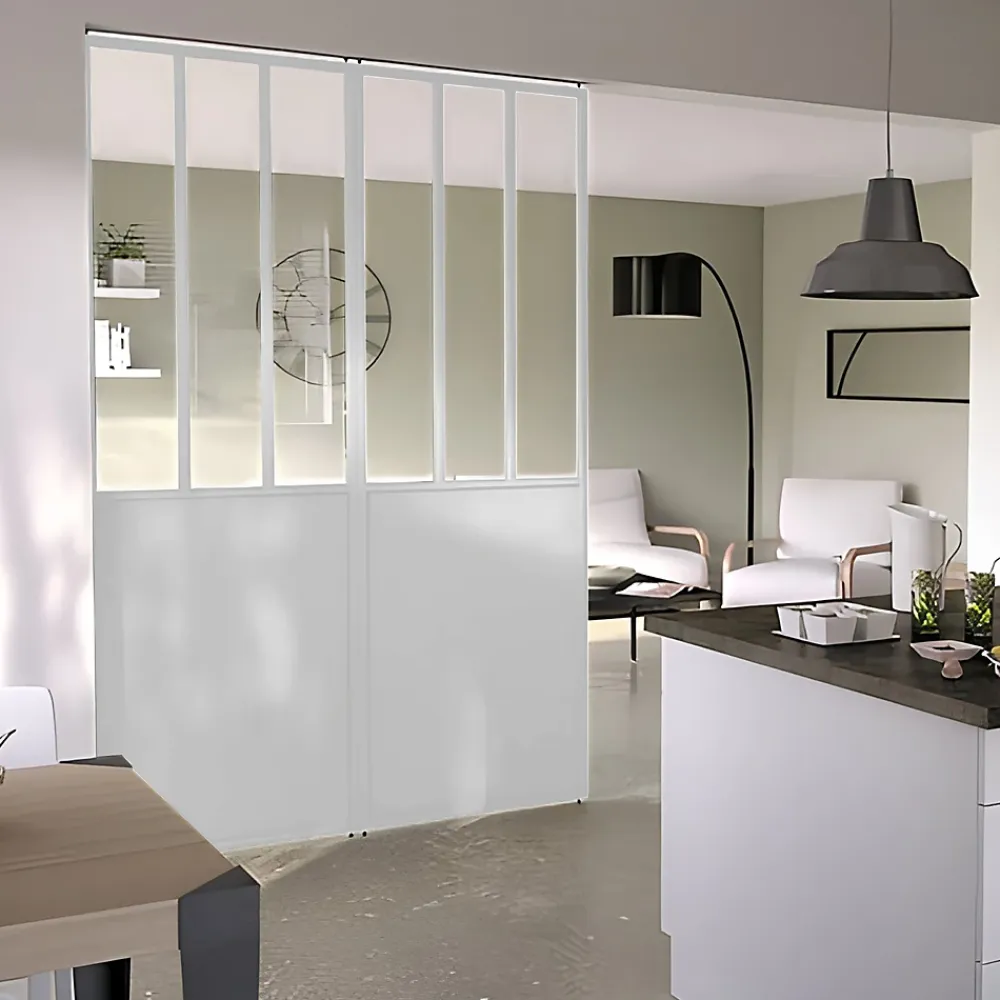 Geom Cloison amovible 3-en-1 esprit atelier Axioma blanche H.250 x l.80 cm- Cloison Amovible