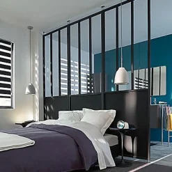 Geom Cloison Amovible<Cloison amovible 3-en-1 esprit atelier Axioma noire H.250 x l.80 cm