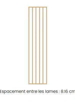 Ad Lyon Groupe Cloison bois claustra chene - Lames droites - H254cm x L60cm x P7cm- Cloison Amovible