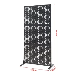 Casa.Pro Cloison Amovible<Cloison de séparation Aaskis acier 200 x 100 x 50 cm noir