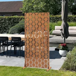 Casa.Pro Cloison Amovible<Cloison de séparation Basciano pour extérieur et intérieur acier galvanisé 180 x 90 x 40 cm rouille