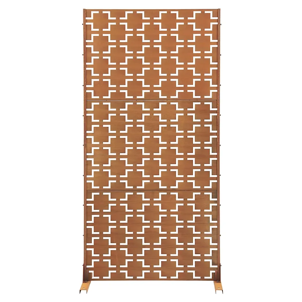 Casa.Pro Cloison Amovible<Cloison de séparation Basciano pour extérieur et intérieur acier galvanisé 180 x 90 x 40 cm rouille