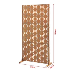 Casa.Pro Cloison Amovible<Cloison de séparation Basciano pour extérieur et intérieur acier galvanisé 180 x 90 x 40 cm rouille
