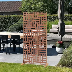 Casa.Pro Cloison Amovible<Cloison de séparation Bernalda pour extérieur et intérieur acier galvanisé 180 x 90 x 40 cm rouille