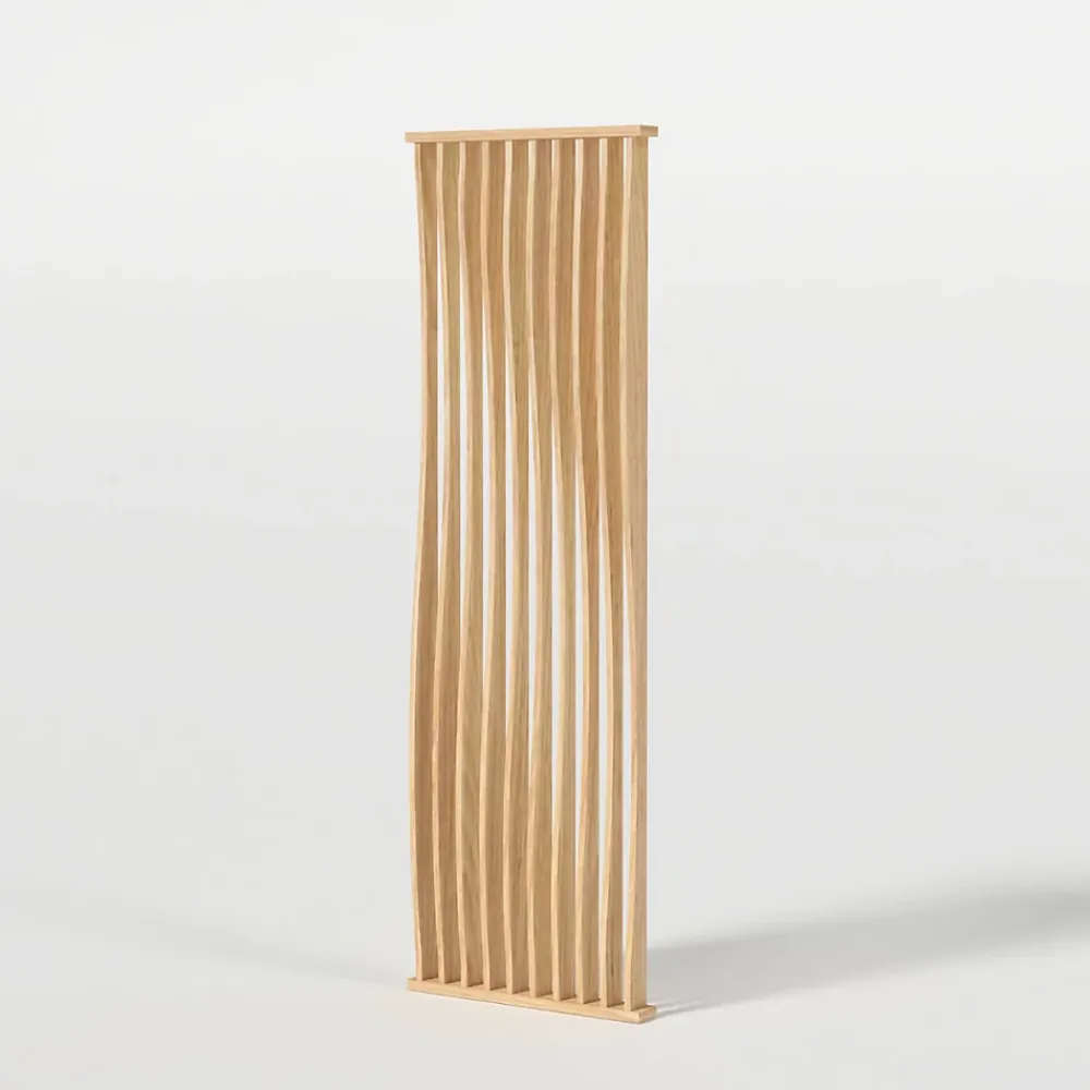 Wood&Sens Cloison Amovible<Cloison de séparation claustra ondulé vague chêne, H.2,54 m x l.80 cm, P.9 cm