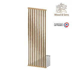 Wood&Sens Cloison Amovible<Cloison de séparation claustra ondulé vague chêne, H.2,54 m x l.80 cm, P.9 cm