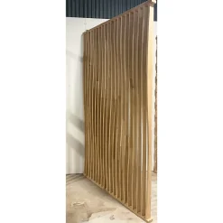 Wood&Sens Cloison Amovible<Cloison de séparation claustra ondulé vague chêne, H.2,54 m x l.80 cm, P.9 cm