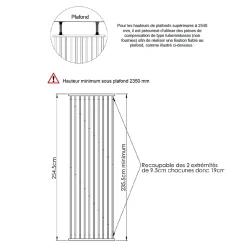 Wood&Sens Cloison Amovible<Cloison de séparation claustra ondulé vague chêne, H.2,54 m x l.80 cm, P.9 cm