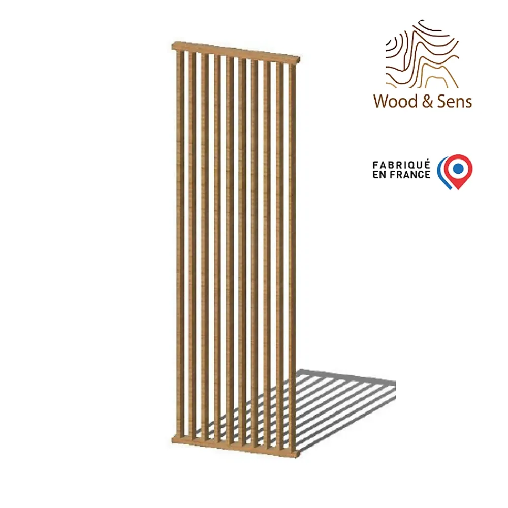 Wood&Sens Cloison de séparation claustra droit chêne, H.2,54 m x l.80 cm, P.7,5 cm- Cloison Amovible