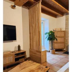 Wood&Sens Cloison Amovible<Cloison de séparation claustra droit meuble chêne, H.2,54 m x l.80 cm, P.35 cm